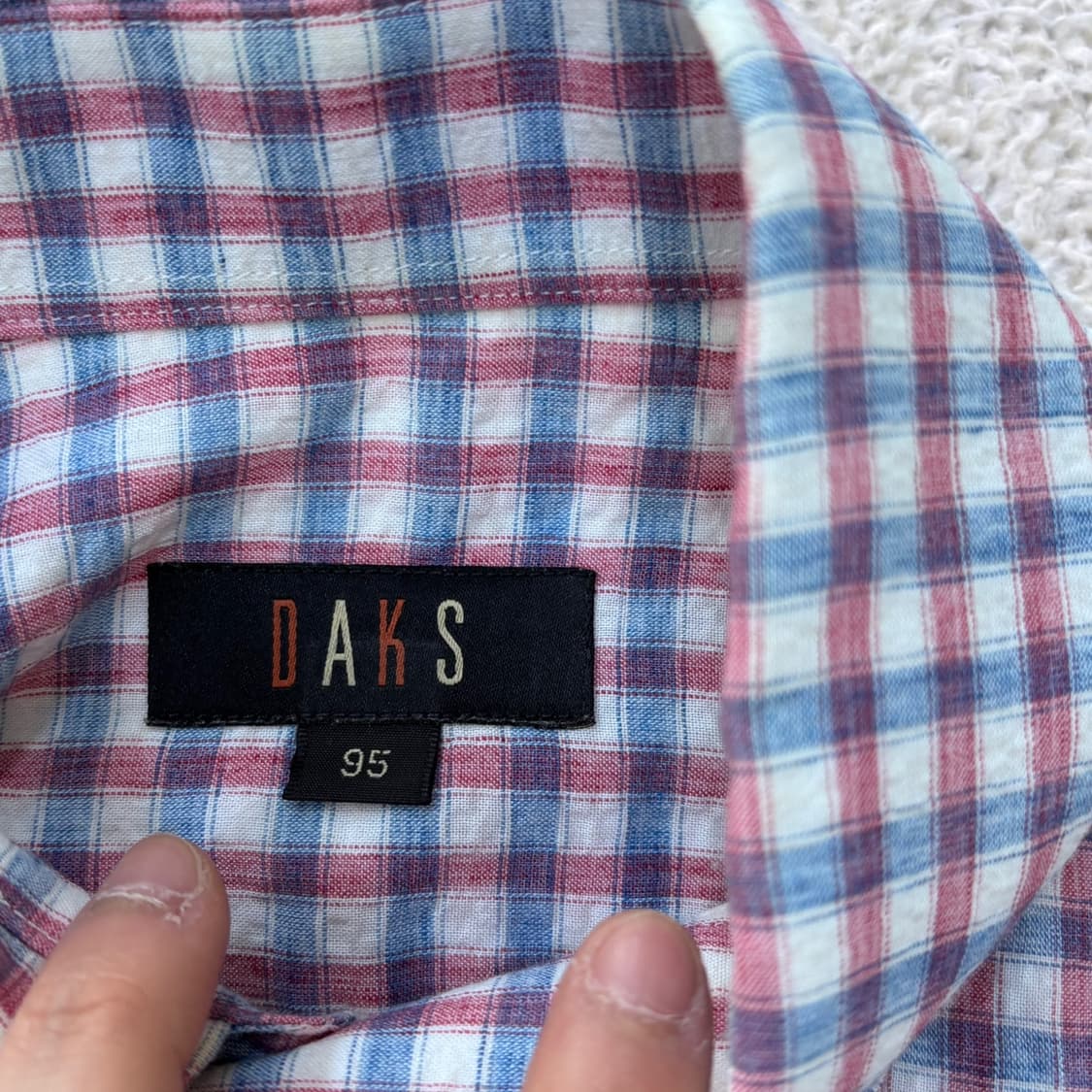 95 닥스 남성 반팔 체크 카라 셔츠 0416E 상품이미지3