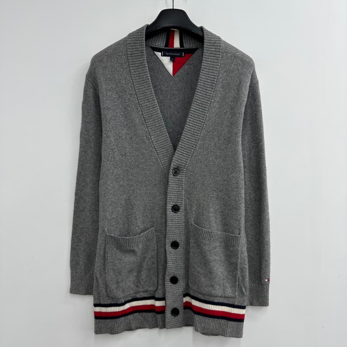 90 타미힐피거 남자 루즈핏 울 니트 가디건 상품이미지1
