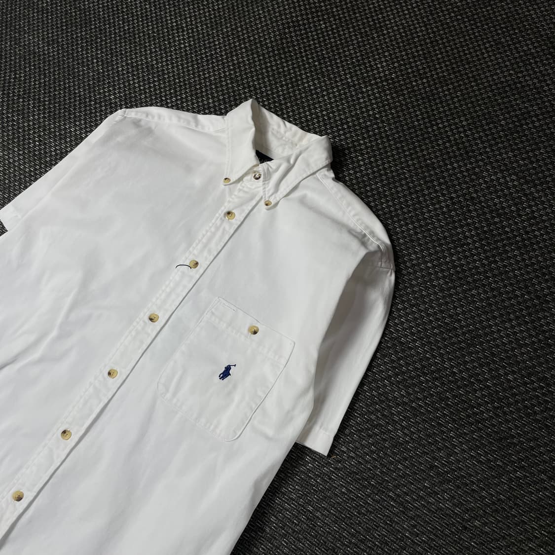 폴로랄프로렌 화이트 원포켓 블루포니 반팔 셔츠 클래식핏 L 상품이미지5