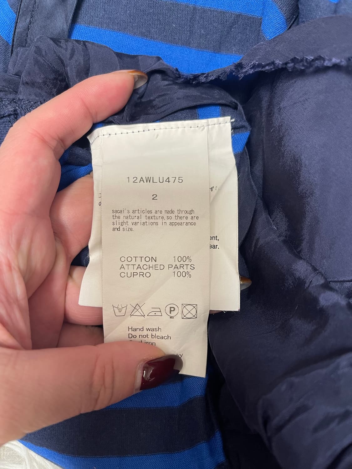 Sacai 사카이 스트라이프 롱 슬리브 탑 상품이미지4