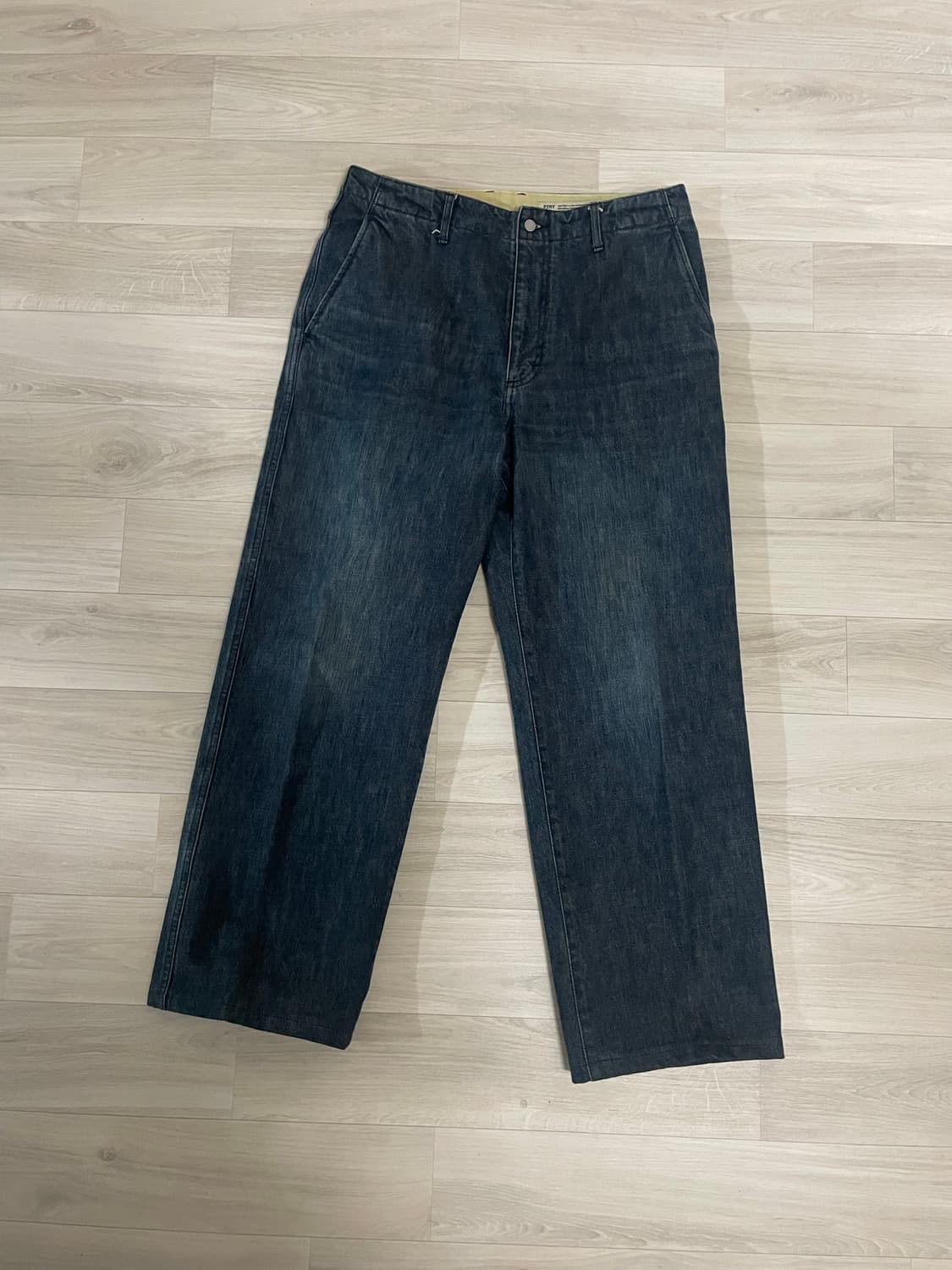 포터리 원워시드 와이드 데님 인디고 3사이즈 상품이미지1