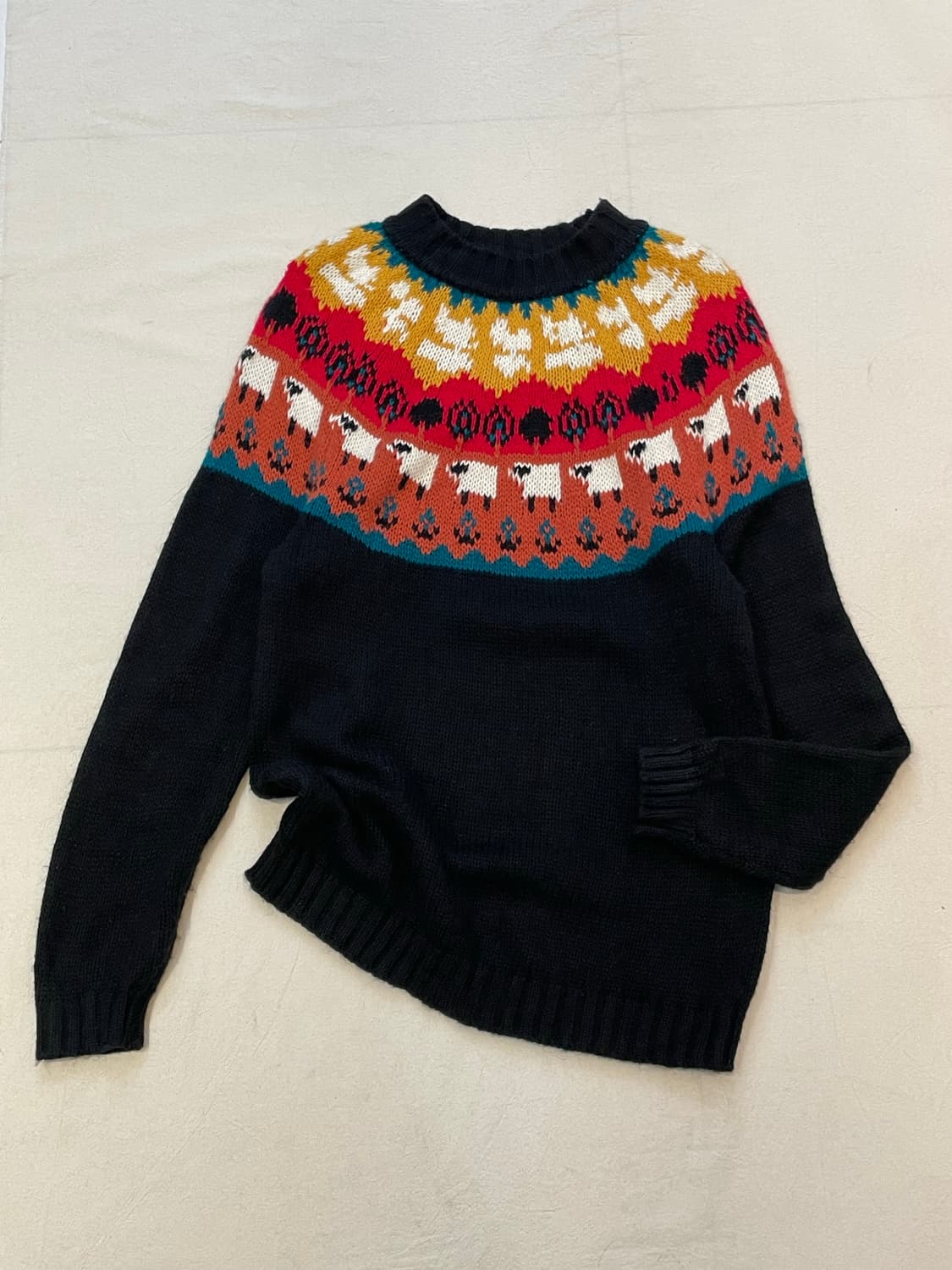 노르딕 겨울패턴 모리걸 롱니트 상품이미지1