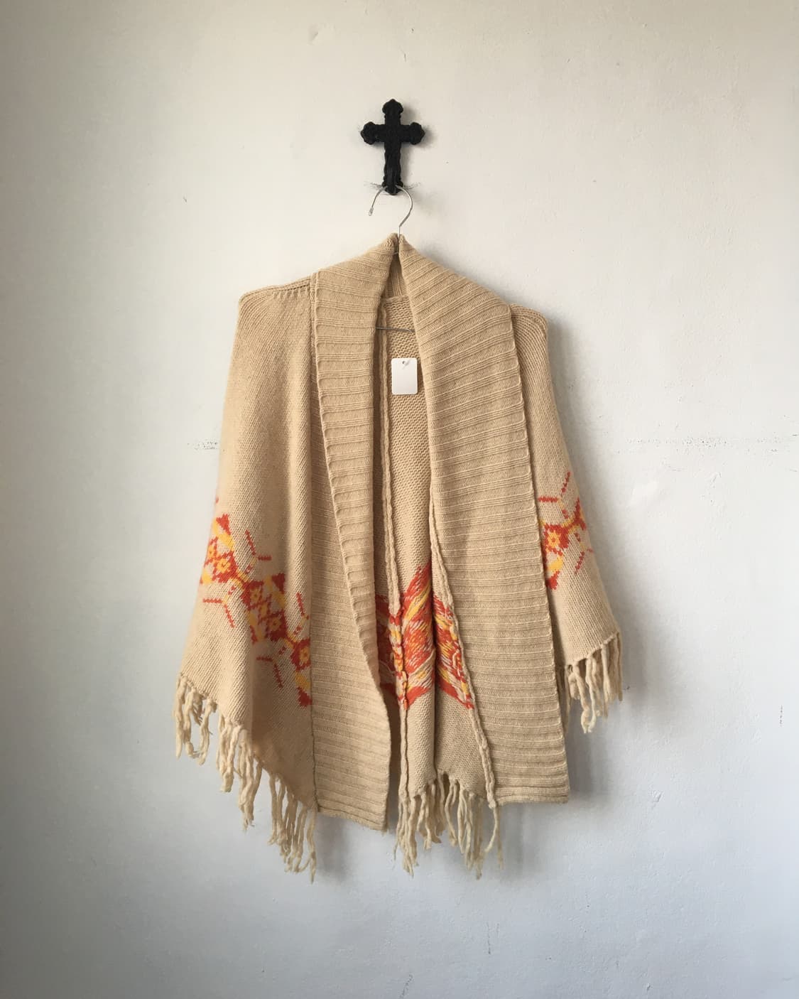 Fringe knit open cape 상품이미지2