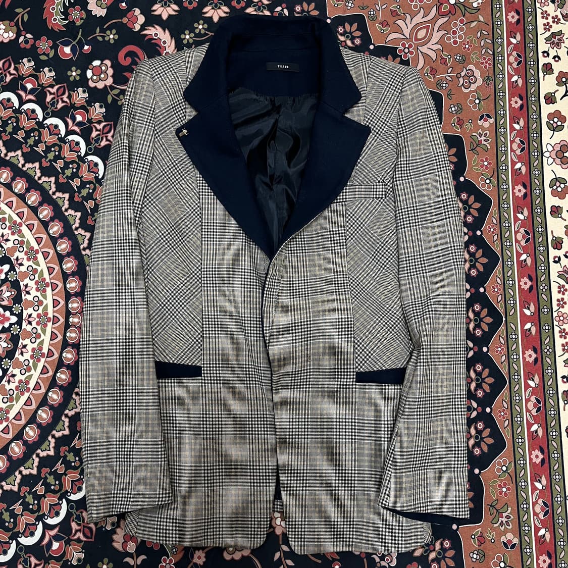 한섬 시스템 여성 체크 싱글 블레이저 정장 자켓 82-94-160 상품이미지1