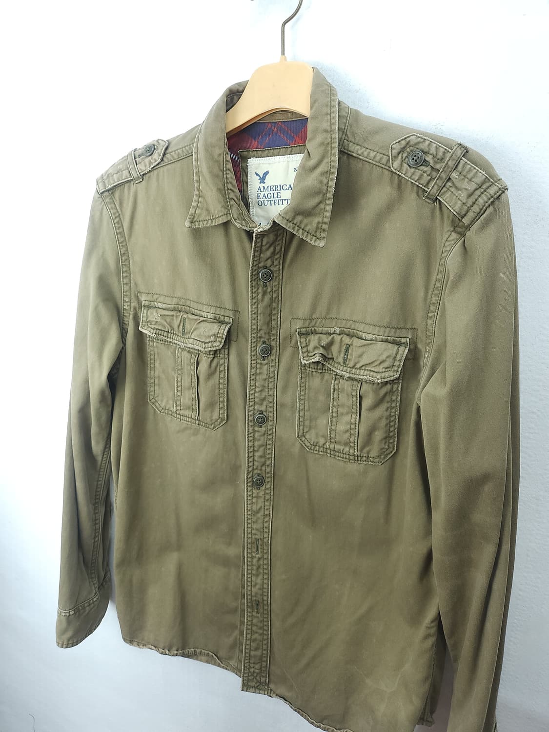 American Eagle 빈티지 카키 셔츠 100 L 상품이미지2