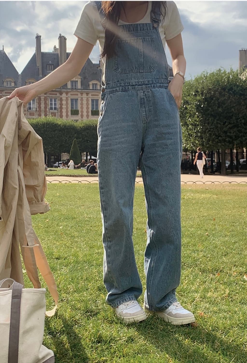 (미개봉, 새상품) 슬로우앤드 어라운드 오버롤 중청데님팬츠 상품이미지1