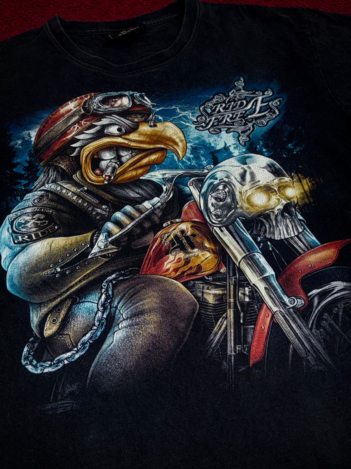 락창 빈티지 독수리 라이딩 반팔티 L 상품이미지2