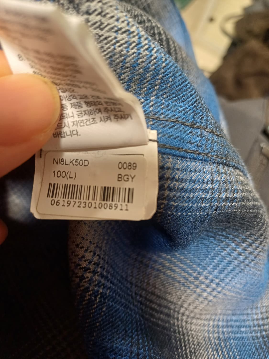 [정품/쿨거래] 노스페이스 L(100) 플란넬 체크 셔츠 (블루/가을겨울 상품이미지9