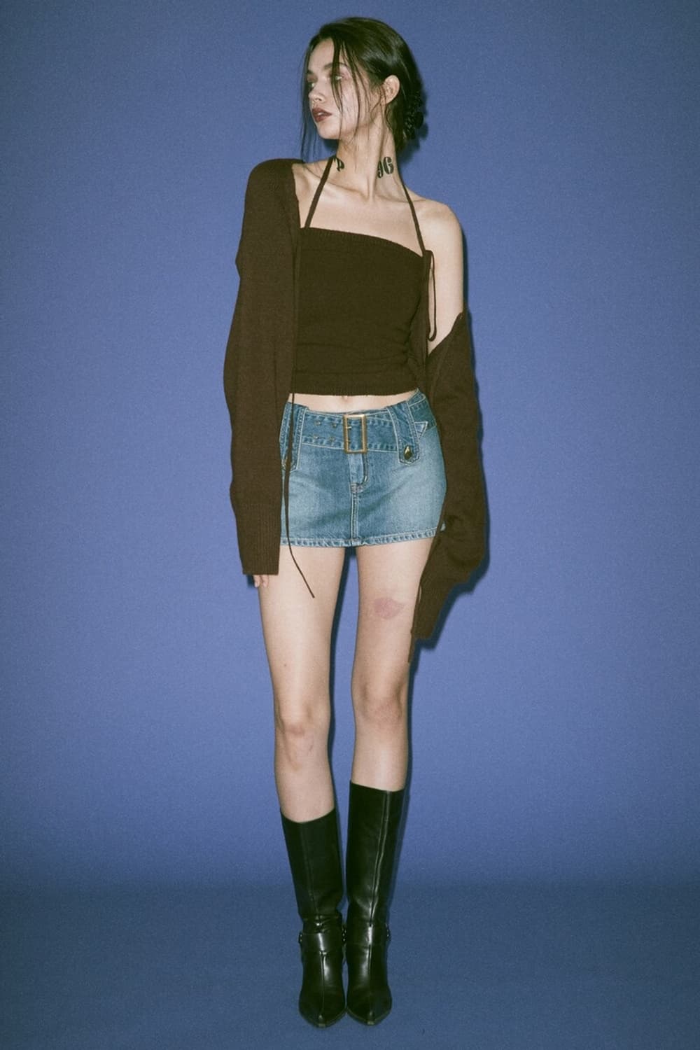 마르스 데님 스커트 블루 M 상품이미지2