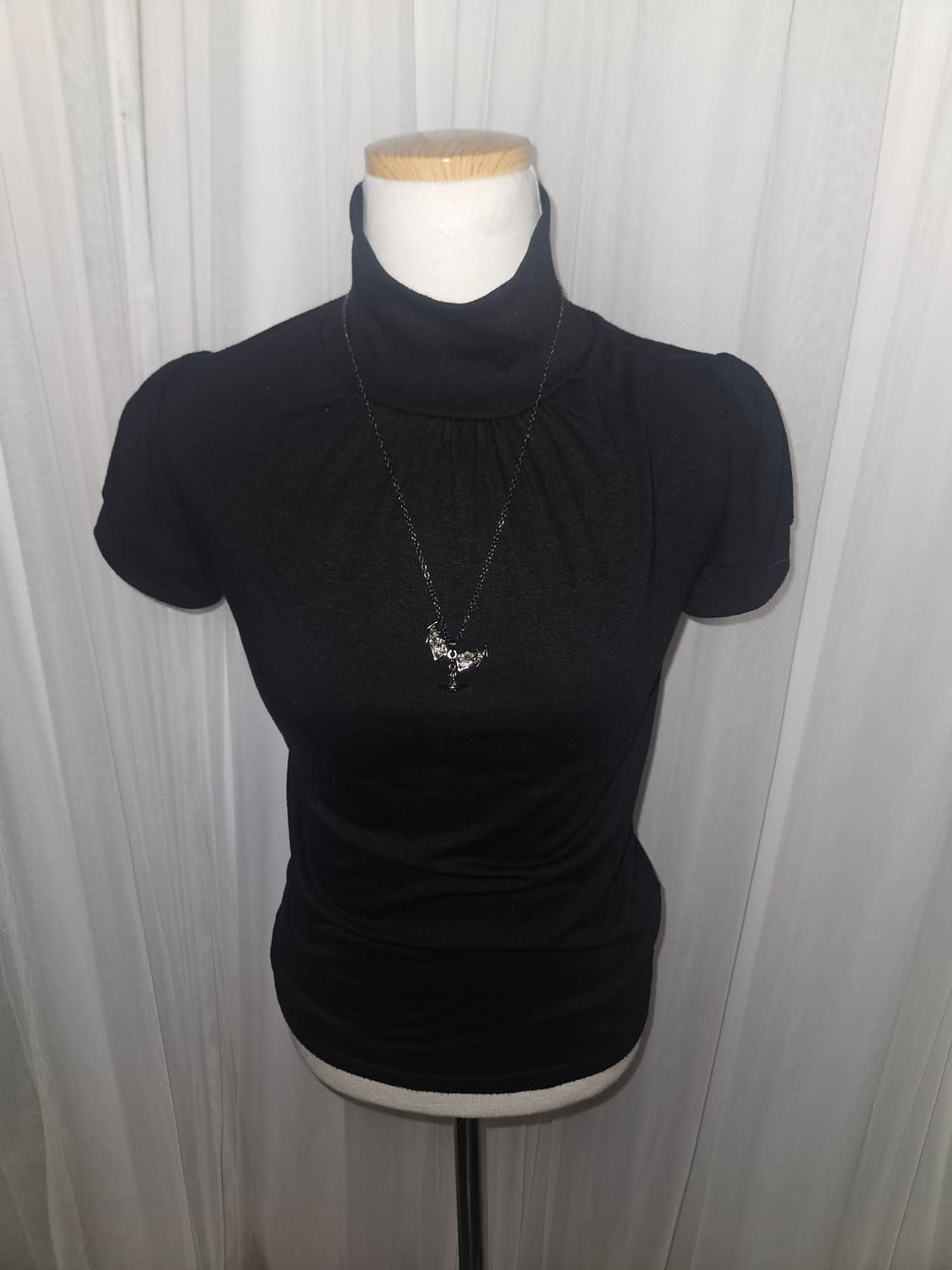 빈티지 공겜여주🖤 고딕 오네갸루 히메 터틀넥 퍼프 블라우스 상품이미지2