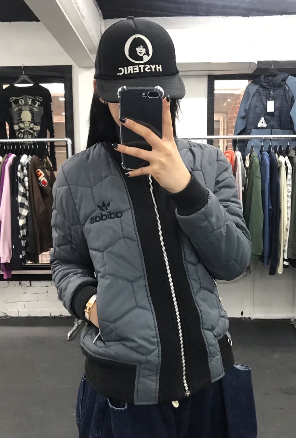 아디다스 올드스쿨 퀼팅 봄버자켓 상품이미지2