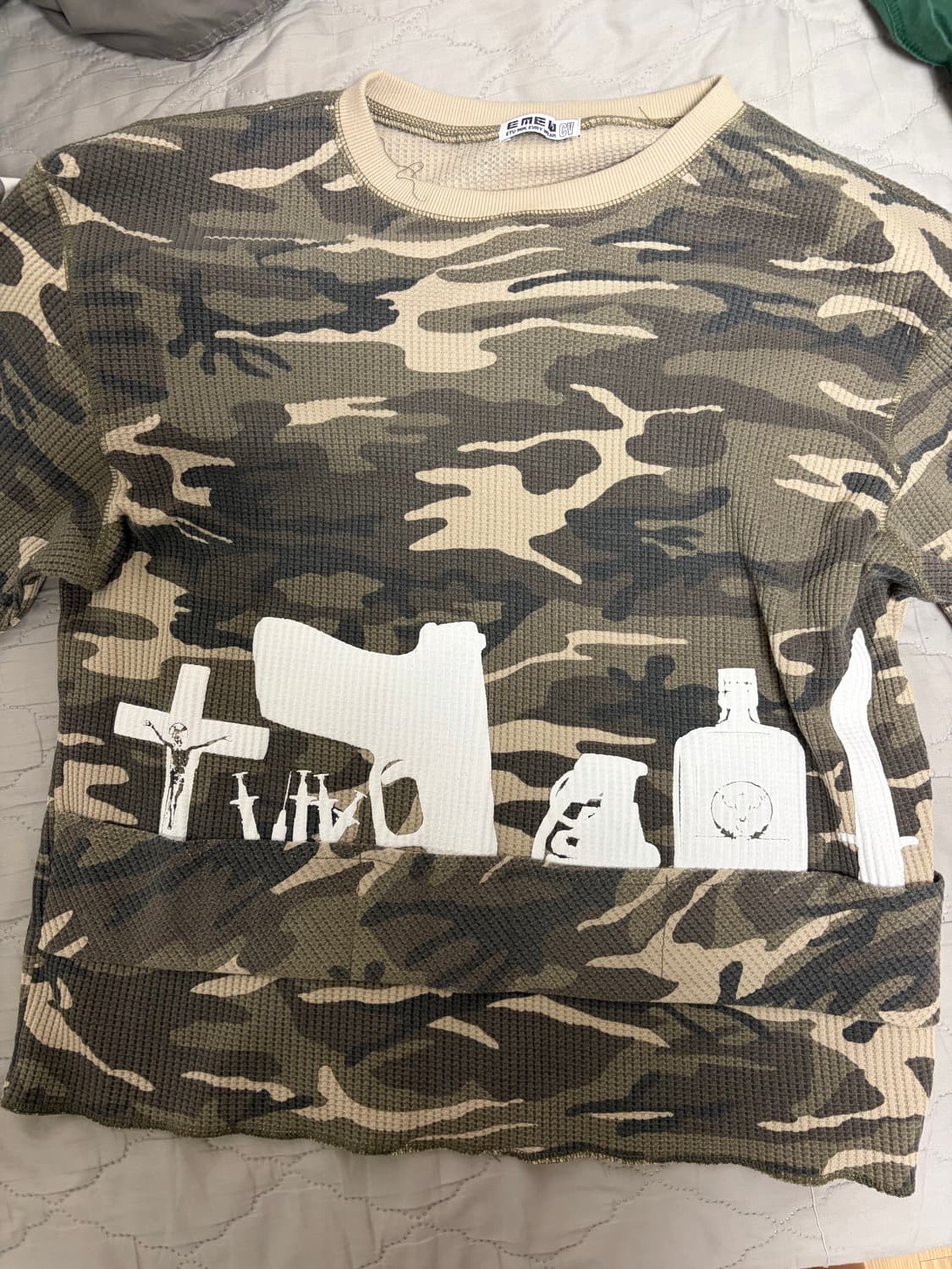 Emew WAFFLE LONG SLEEVE 카모 L 상품이미지2