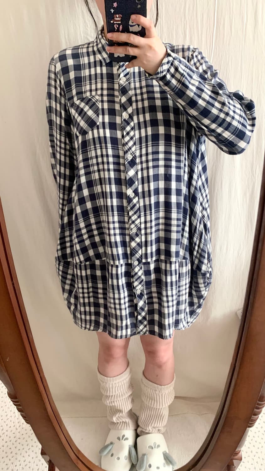 Heart Market 벌룬 체크 셔츠원피스 상품이미지5