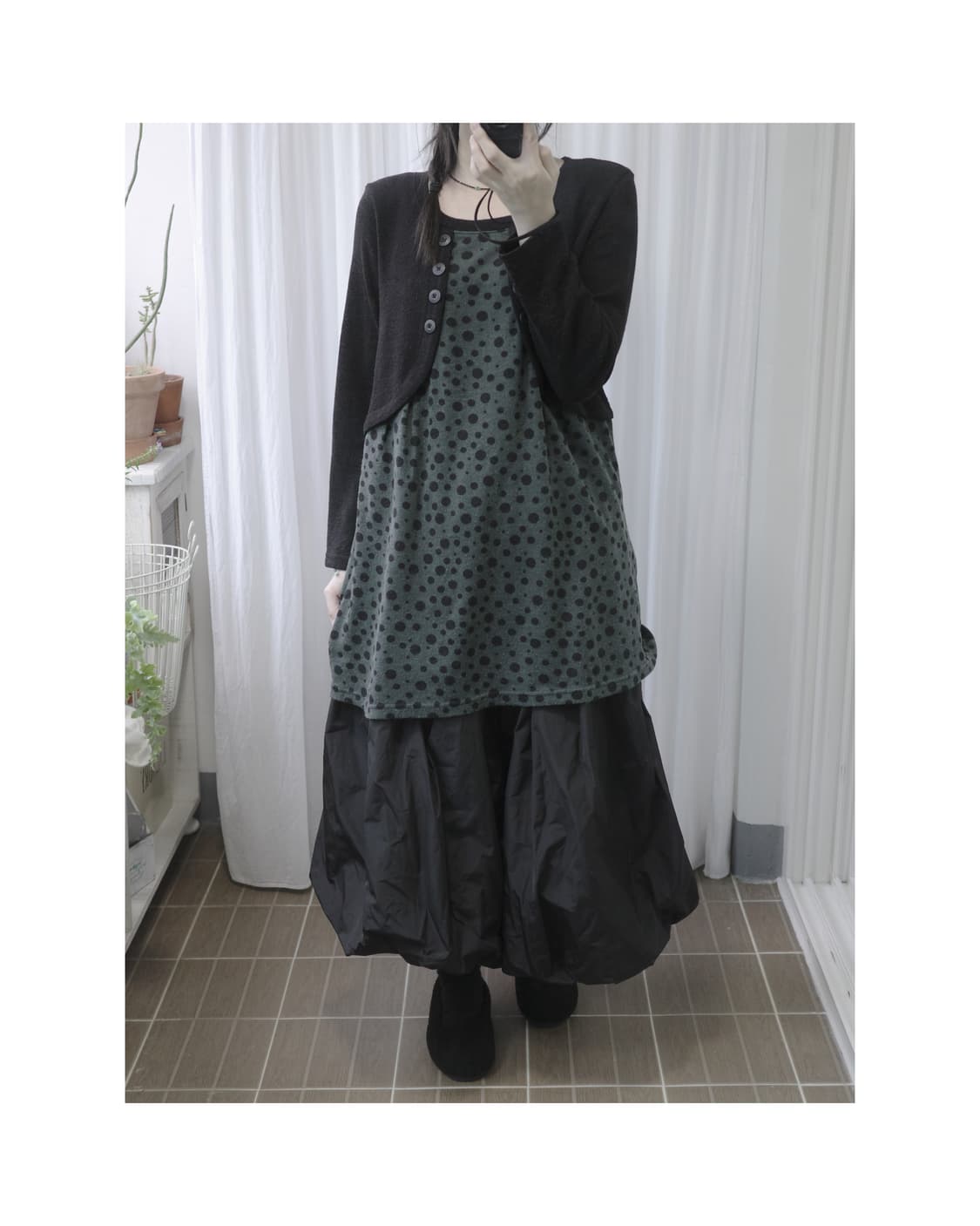 Deep green dot knit  상품이미지5