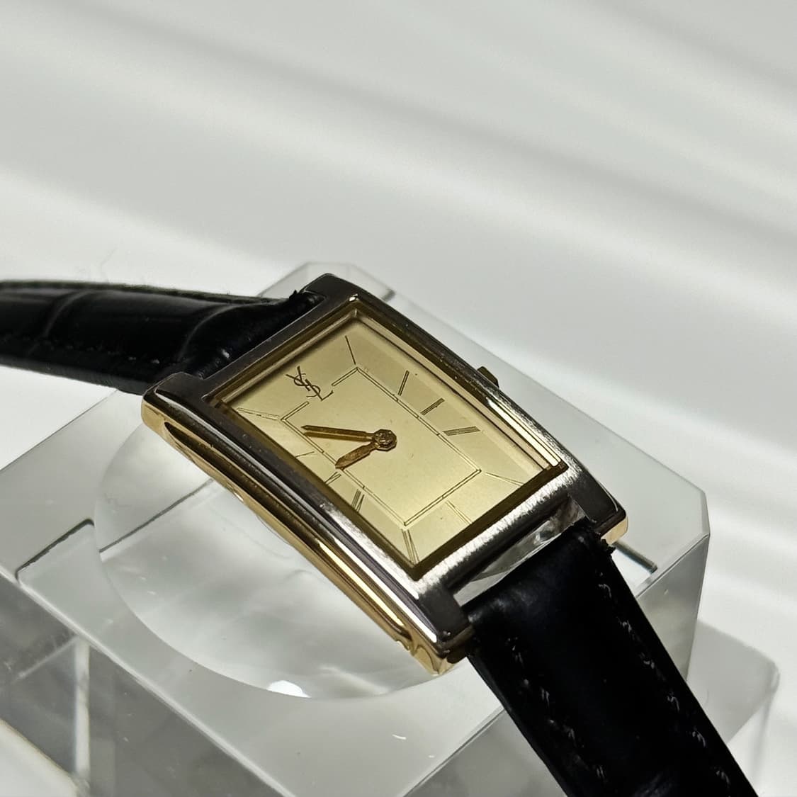 80's90's 빈티지 YSL 입생로랑 골드 렉탱글 드레스 워치 상품이미지5