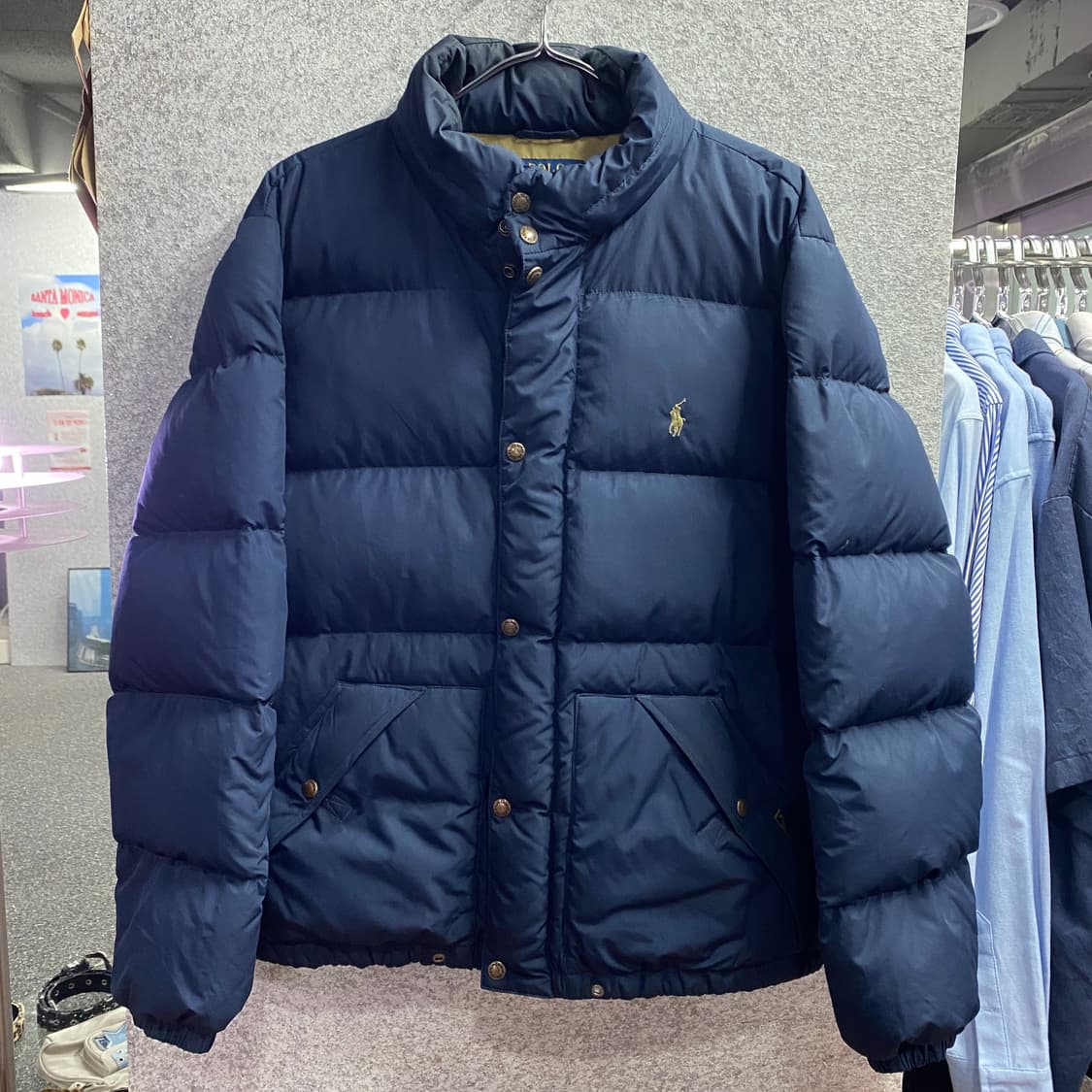 폴로 스몰로고 네이비 구스다운 패딩 B3838 상품이미지2