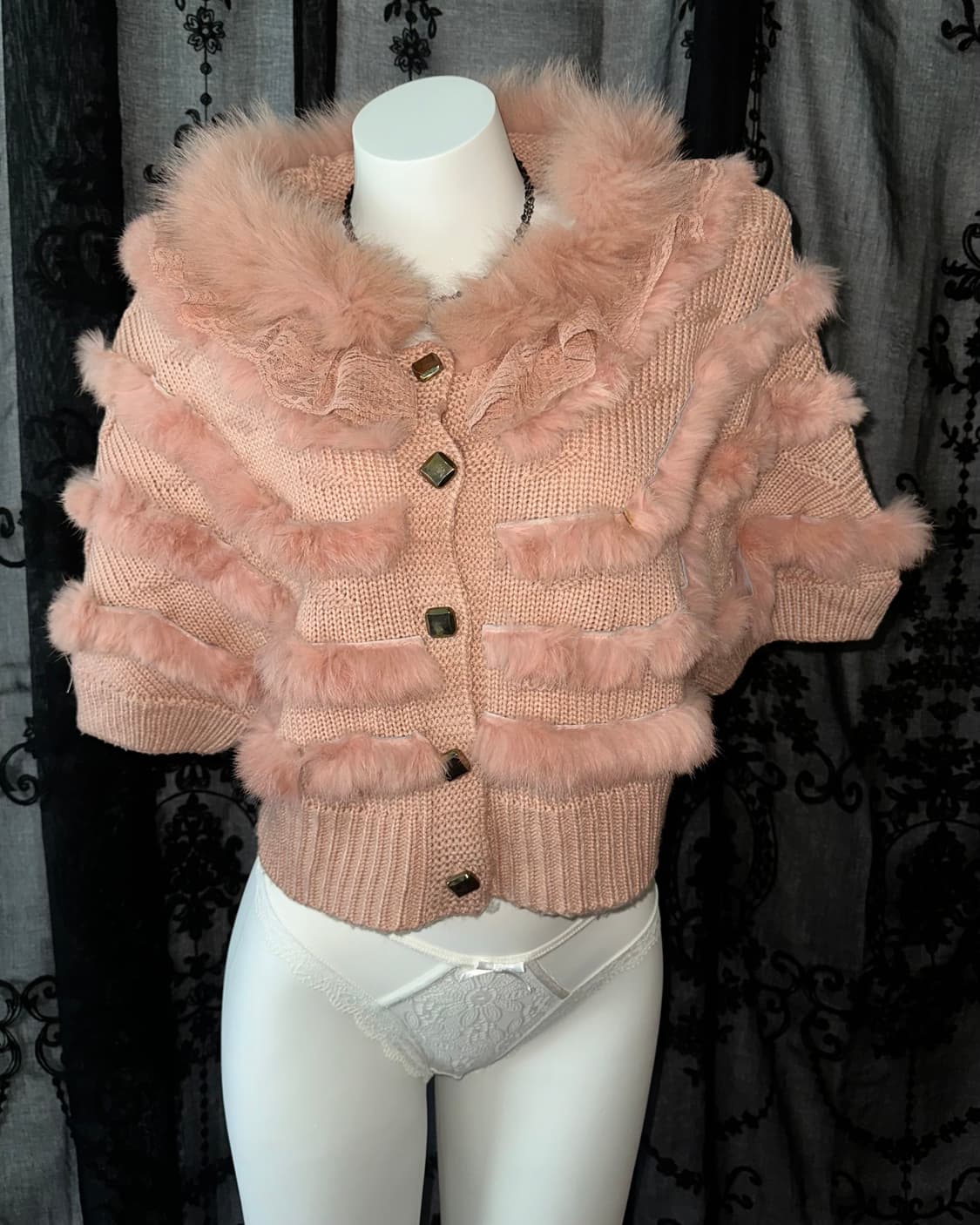 Rabbit puffer pink cape 상품이미지2