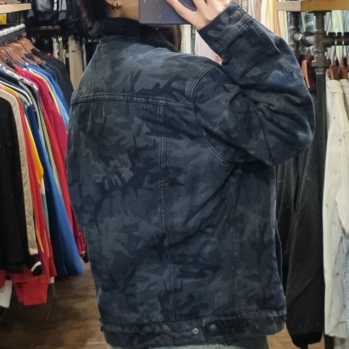 [Hi] levis 리바이스 양털 데님 자켓 블랙 상품이미지5