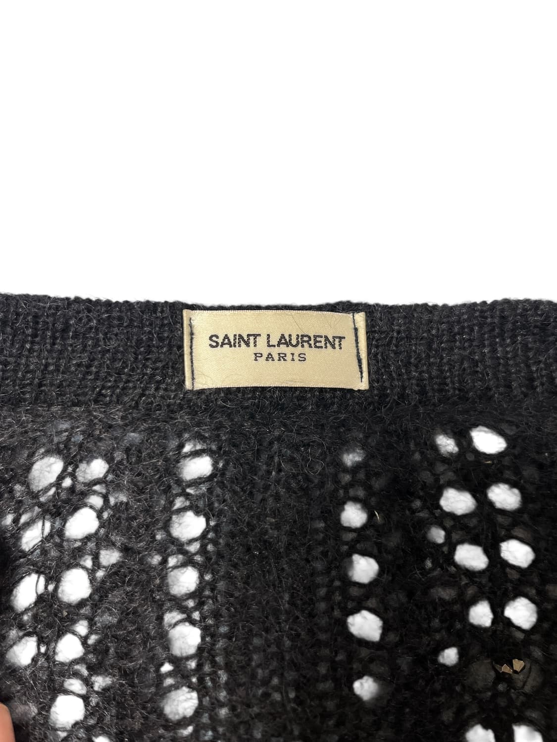 입생로랑 블랙 모헤어 가디건 상품이미지5