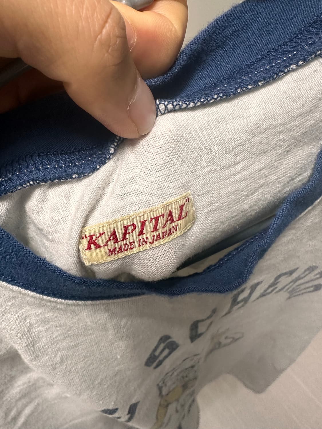 캐피탈 20 텐지쿠 링거 티셔츠 컬리지 캣 피탈 Pt 라이트 그레이 상품이미지3