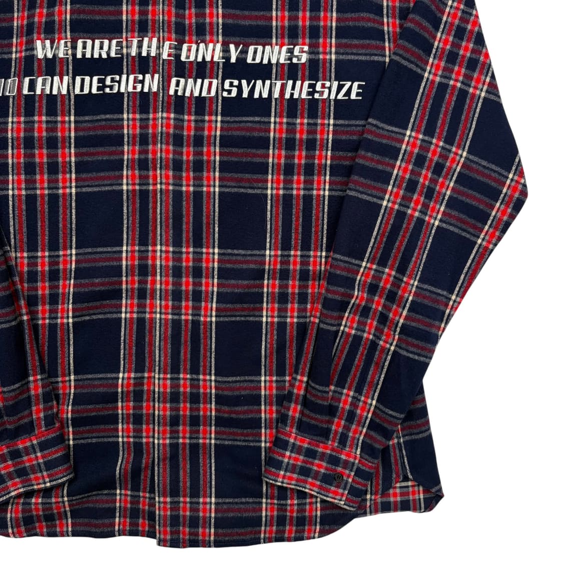 준지 네이비 레드 플란넬 체크 셔츠 L 상품이미지3