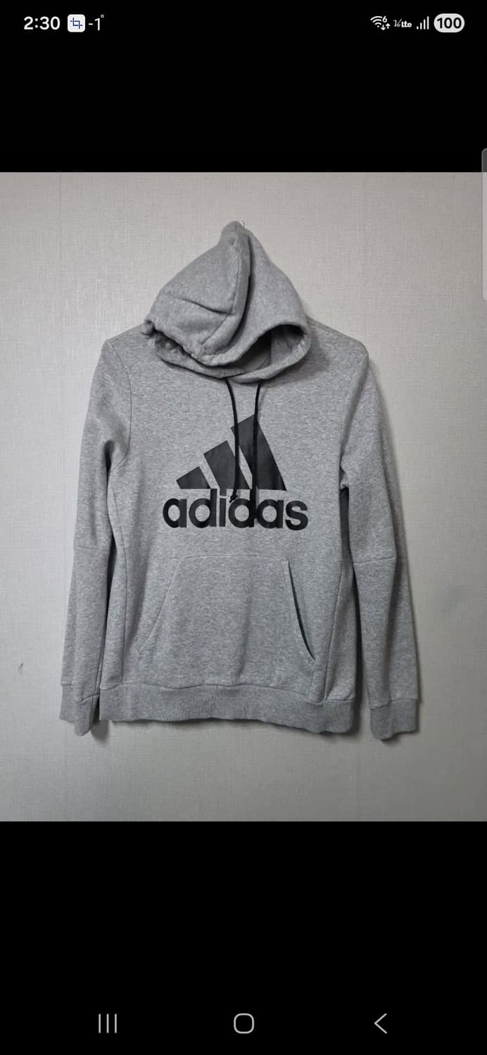 아디다스 기모 후드티 회색  사이즈 105 상품이미지1