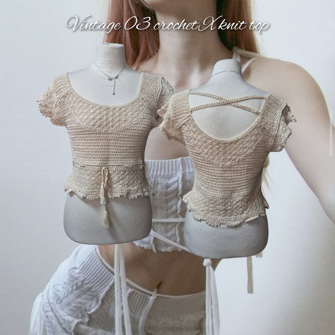 Vintage 03 crochet X knit top 상품이미지1