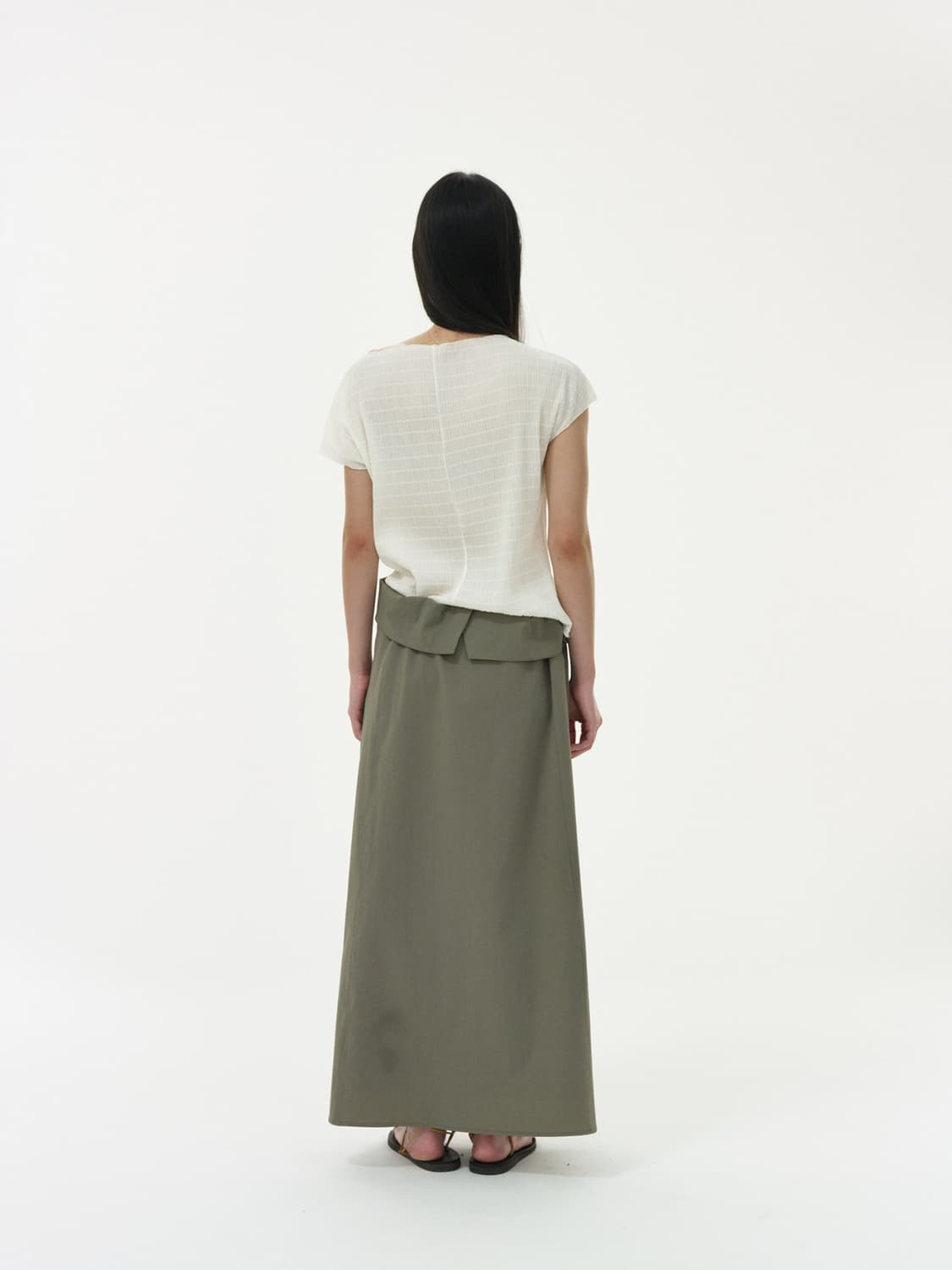 (새상품)리본빛 Loof Skirt 카키 상품이미지2