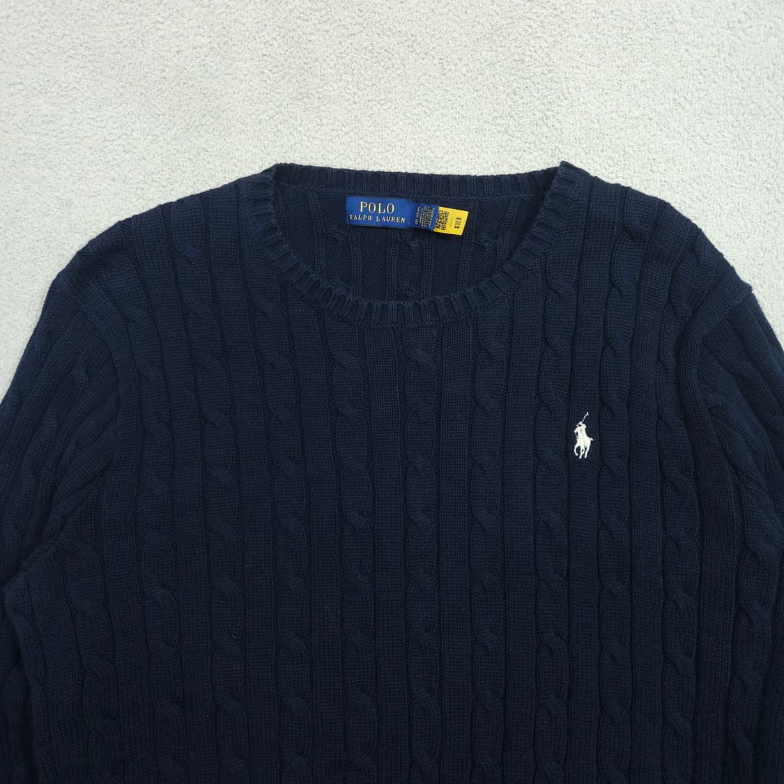 폴로 랄프 로렌 신형 QR 케이블 니트 XL 네이비 상품이미지4