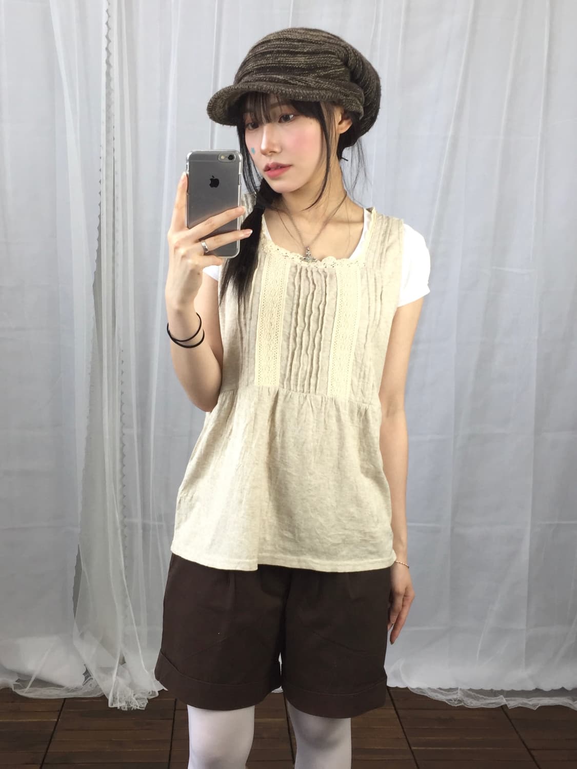 'Samansa Mos' Lace Cotton Sleeveless Top 상품이미지1