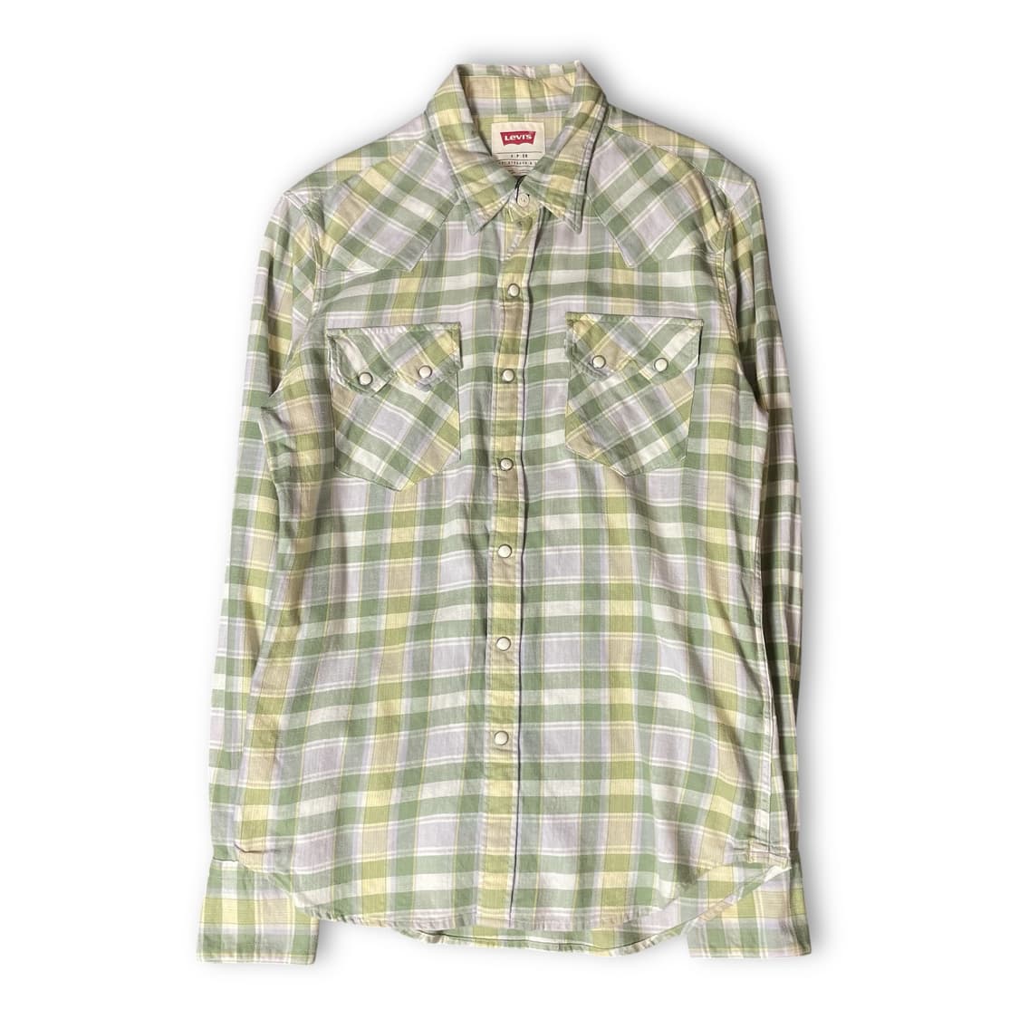 리바이스 연두노랑 체크 긴팔 셔츠 S 상품이미지1