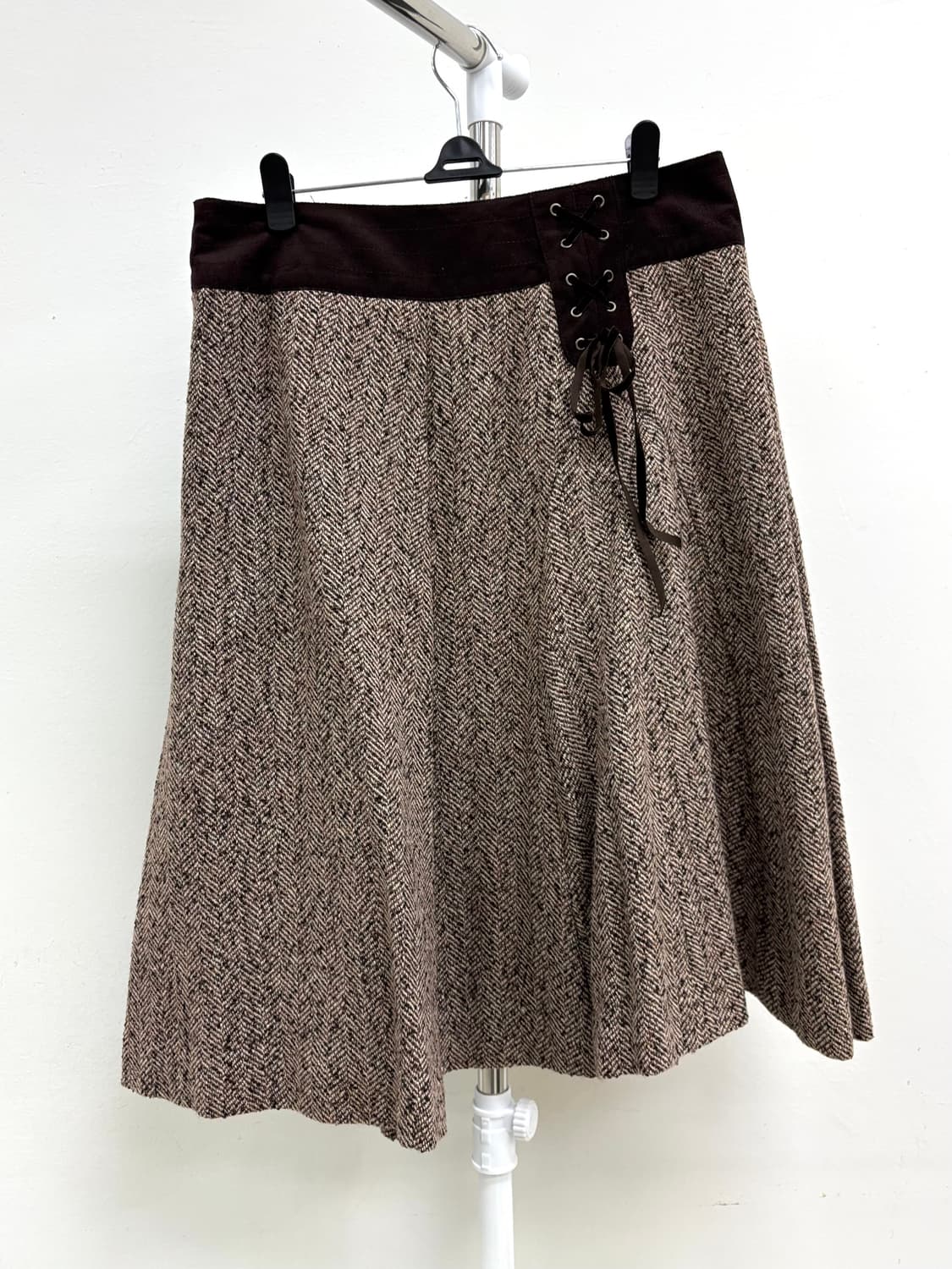 빈티지 브라운 미디 스커트 상품이미지5