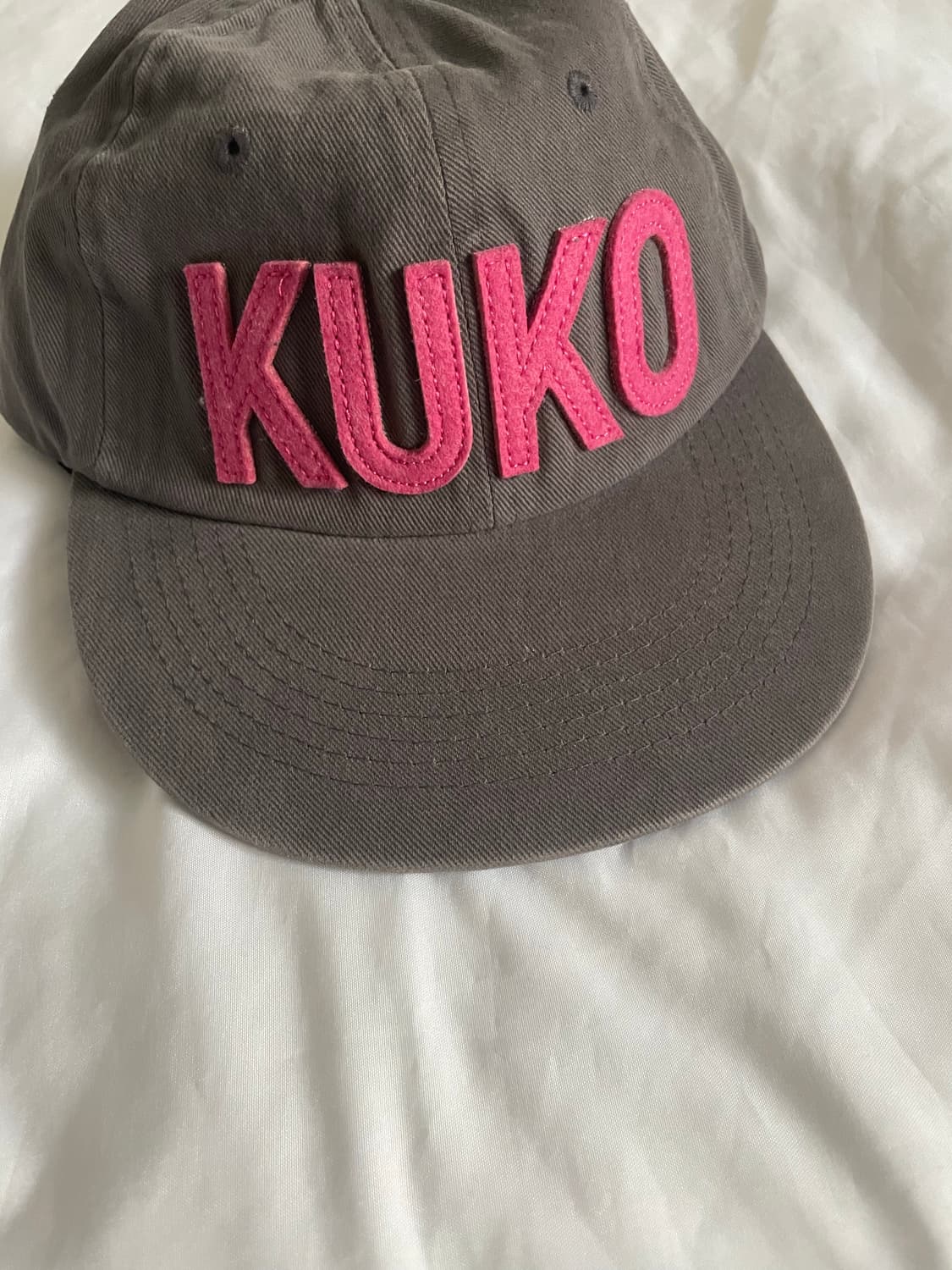 쿠코 kuko 로고 볼캡 그레이핑크 상품이미지6