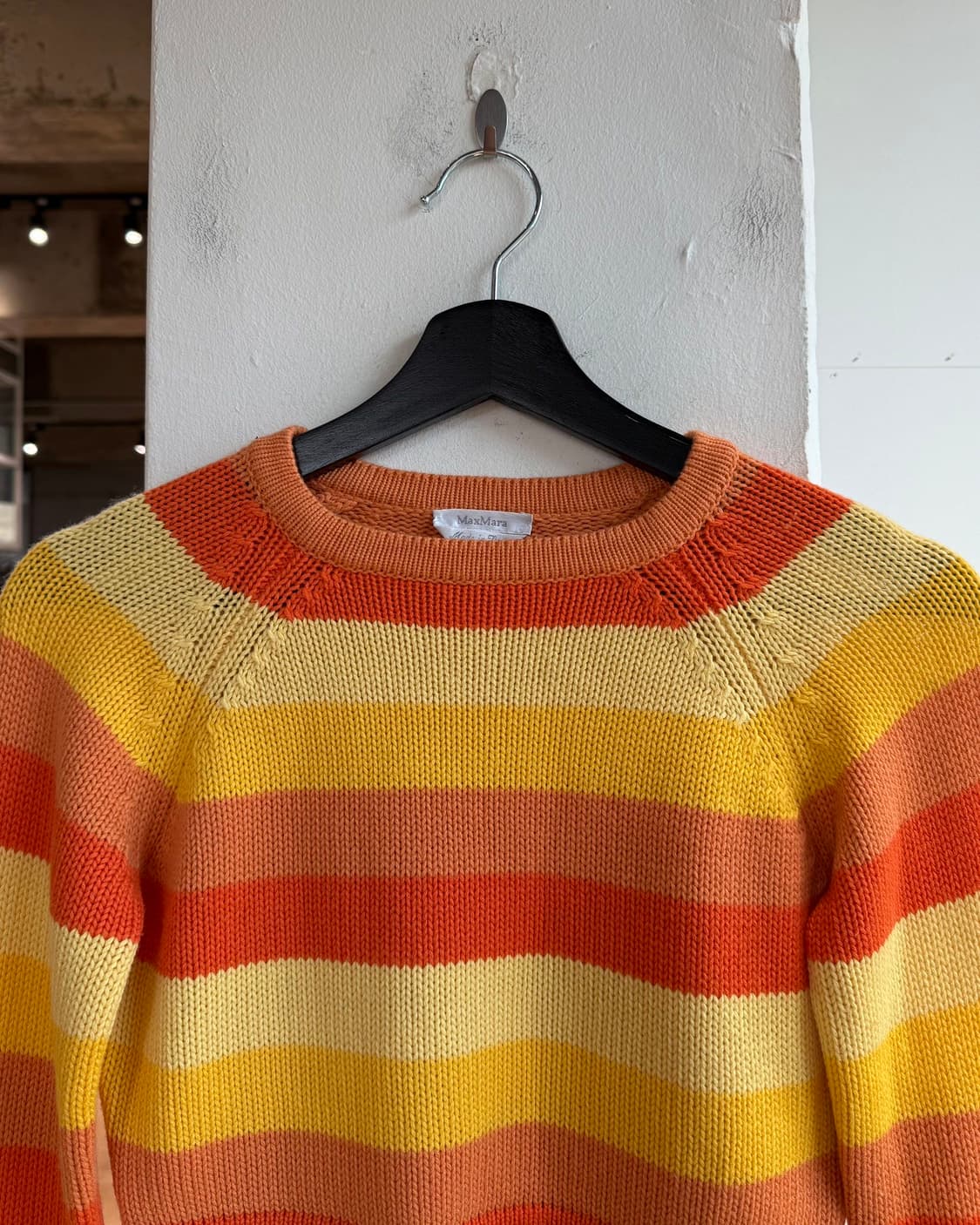 막스마라 오렌지 옐로우 스트라이프 캐시미어혼방 니트  상품이미지3