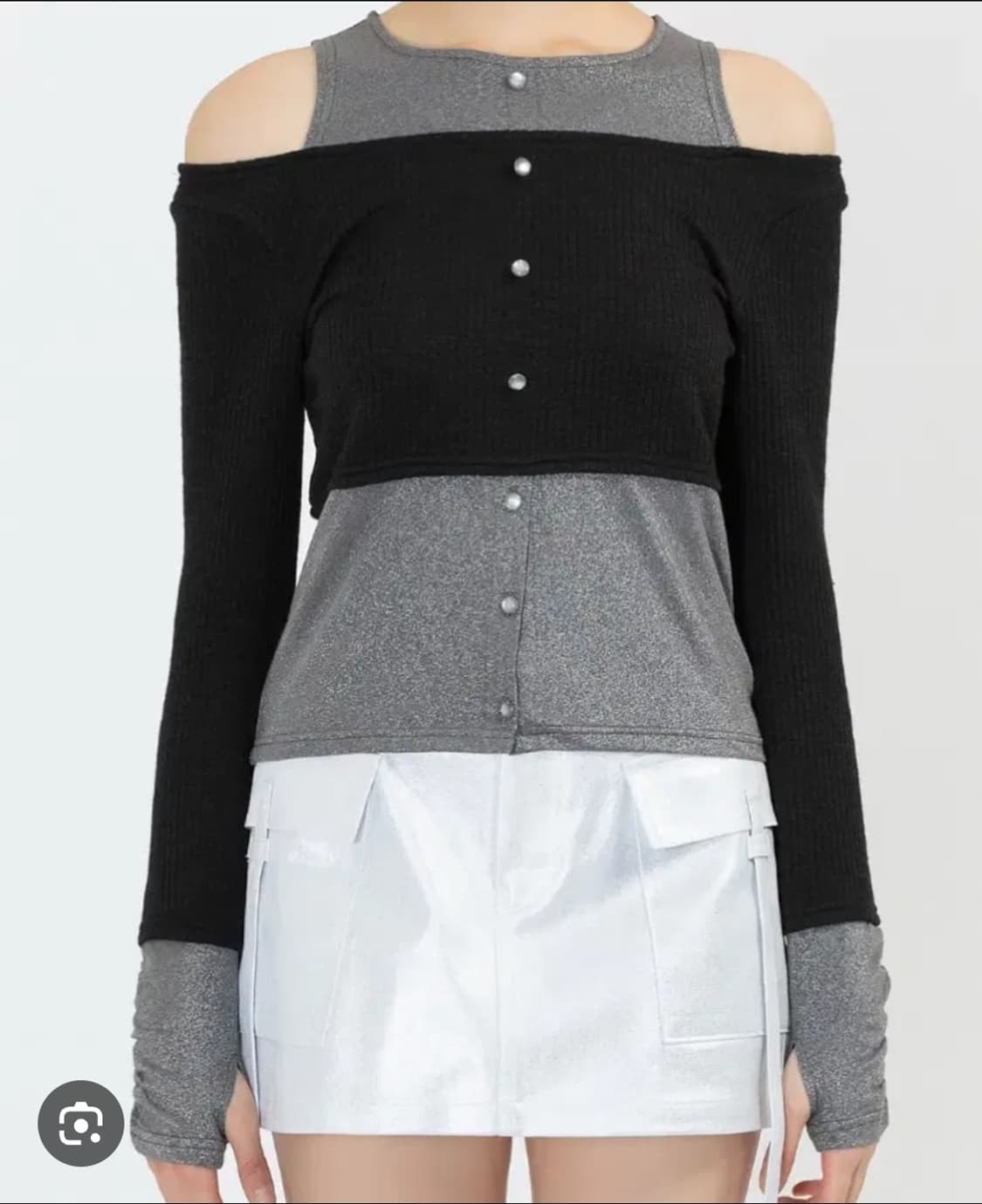 데비어퍼(DEBBY UPPER) 레이어드 펄 숄더 탑 Free 상품이미지2