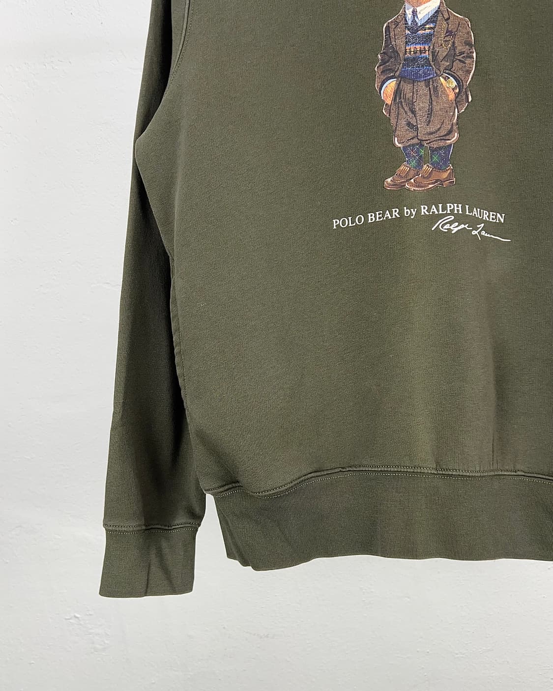 폴로 랄프로렌 카키 그린 폴로 베어 플리스 후디 스웨트 셔츠 상품이미지4