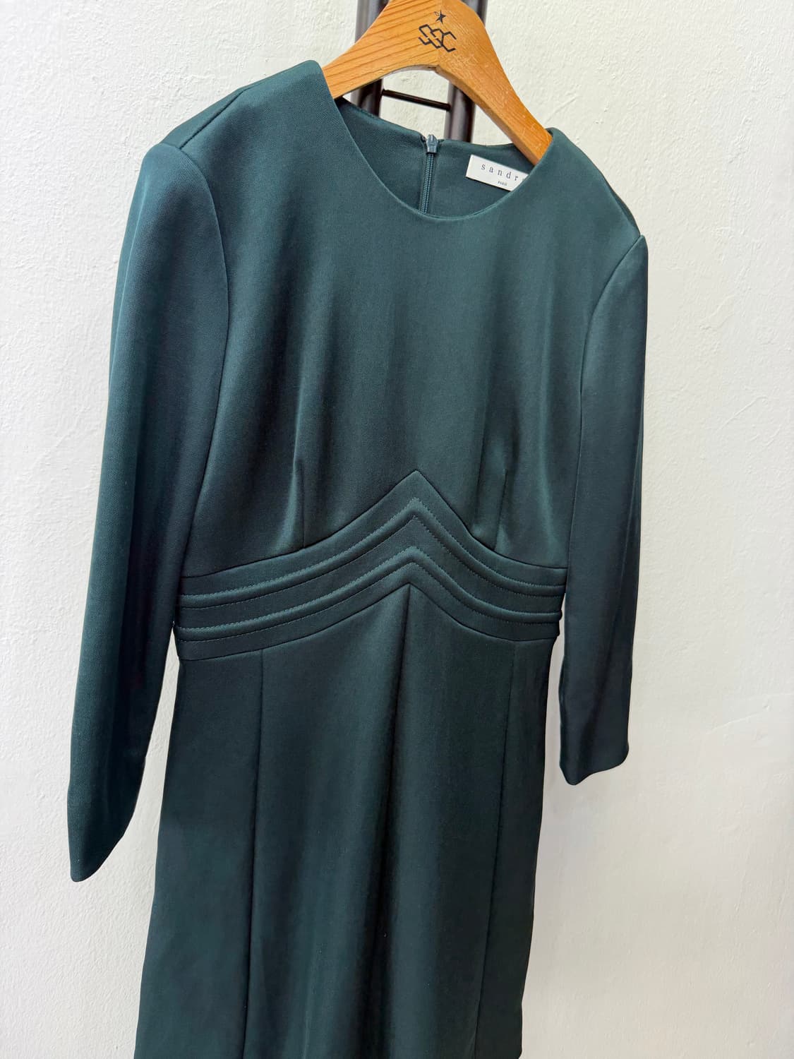정품) 산드로 다크 그린 긴팔 원피스 2 상품이미지2