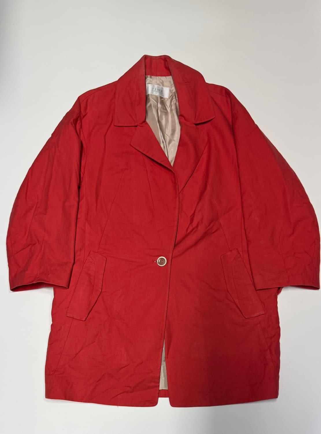 여성 한섬 타임 Time 이태리 원 버튼 롱 자켓 상품이미지1