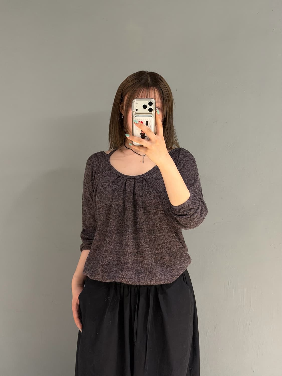 halter-neck pumpkin fit knit sleeve 상품이미지2