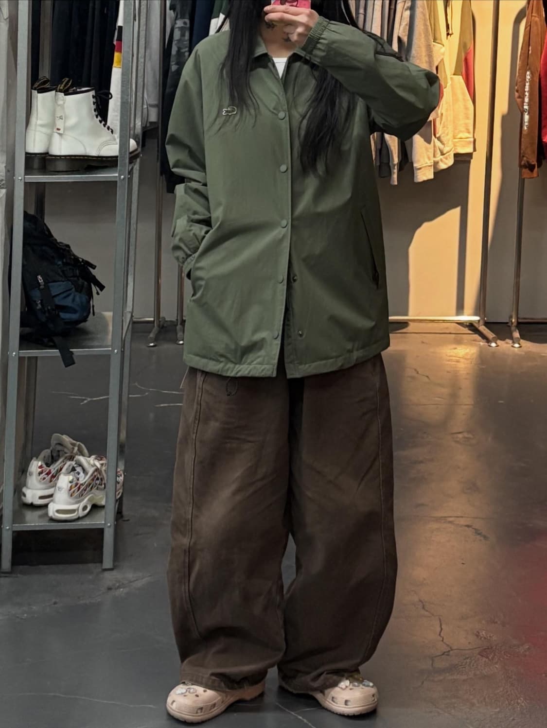 라코스테 로고 자수 그린 코치자켓 A3263 상품이미지1