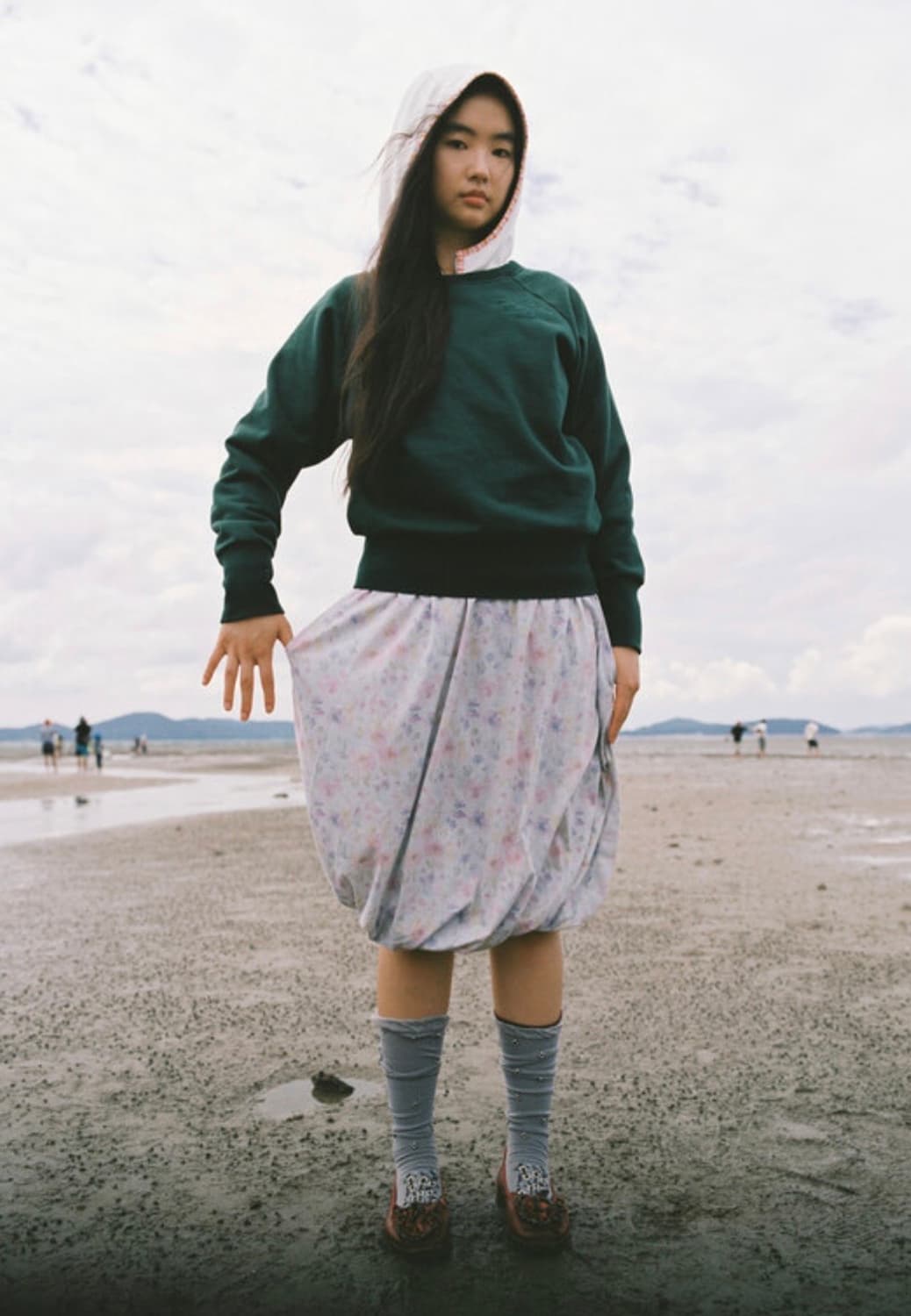 더디 soft floral draped skirt 드레이프 치마 스커트 상품이미지3