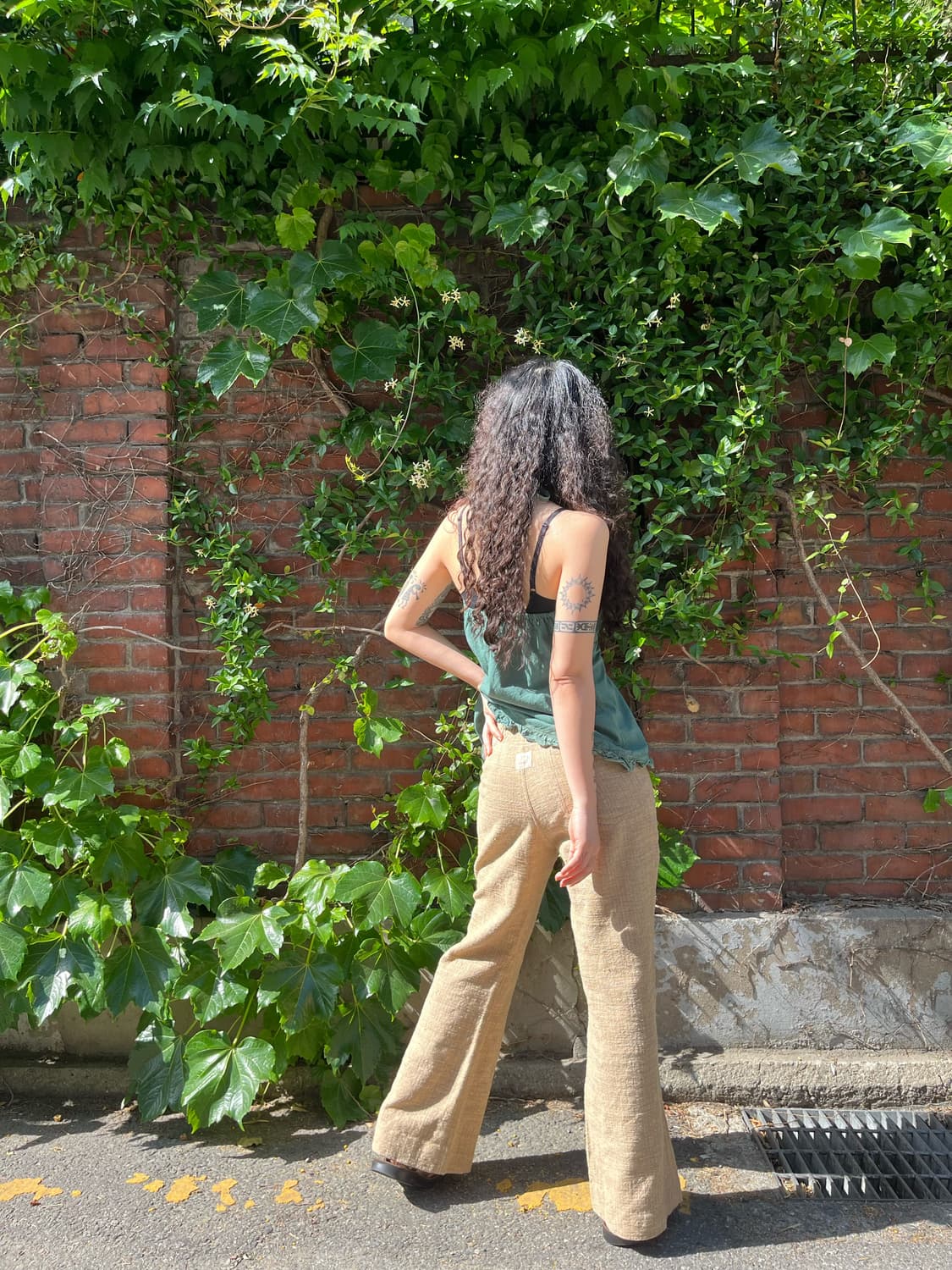 보헤미안 베이지 부츠컷 팬츠 상품이미지5