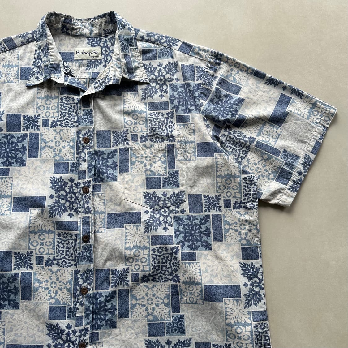 [2XL]USA 미제 오리지널 인디고 하와이안 셔츠 상품이미지2