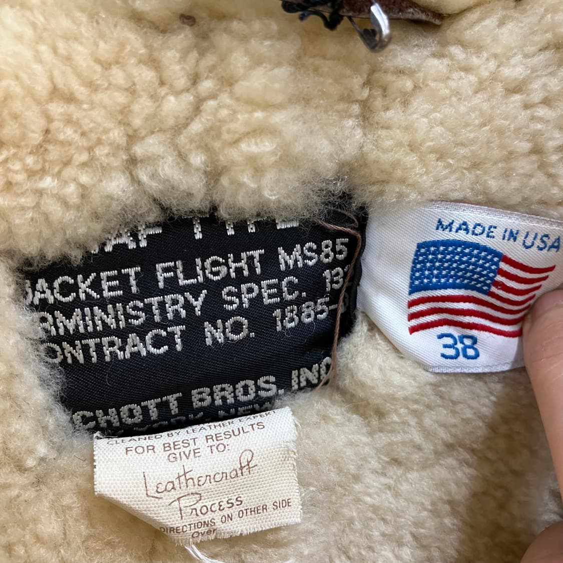 USA Schott bros 쇼트 B-3 브라운 무스탕 자켓 38 상품이미지2