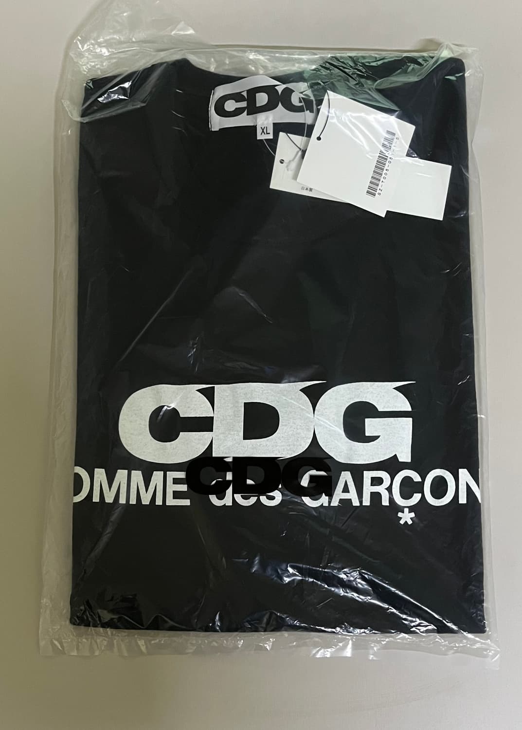 CDG 로고 반팔 블랙 XL XXL 상품이미지1