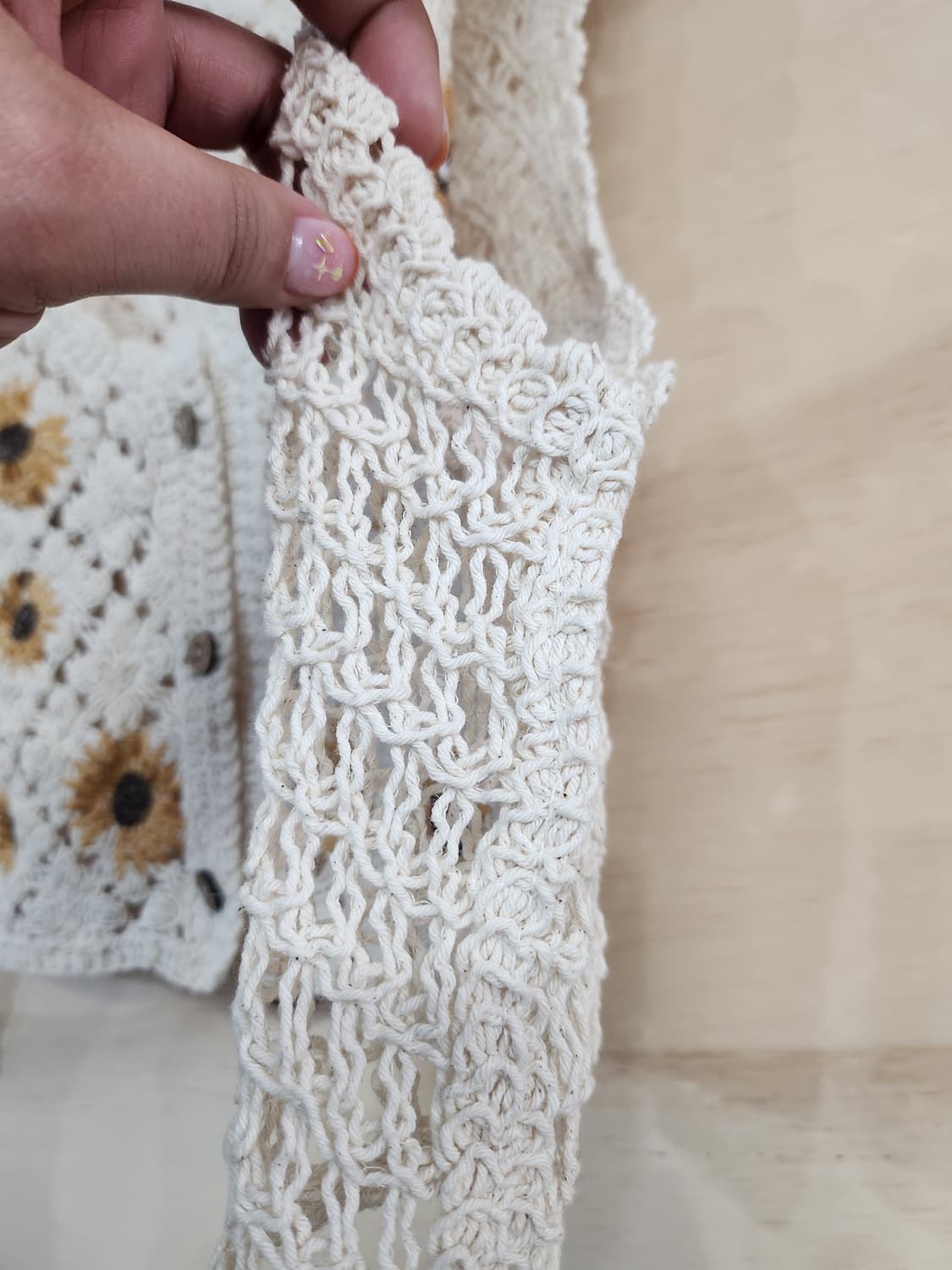 1155) 해바라기 뜨개 크롭 니트조끼 상품이미지3