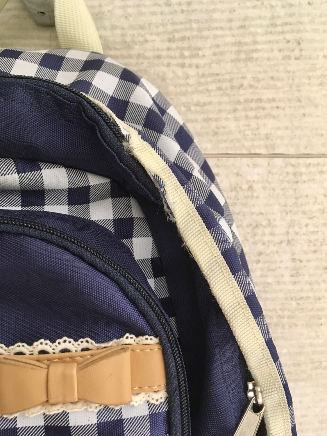 헤이세이 라떼갸루 체크 네이비 리본 백팩 모리걸 핀터레스트 가방 상품이미지4