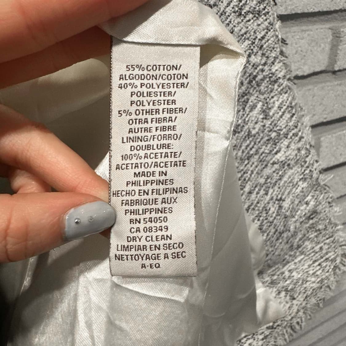 USA VINTAGE 크롭 트위드 오픈 자켓 노카라 프린지 디테일 그레이 상품이미지6