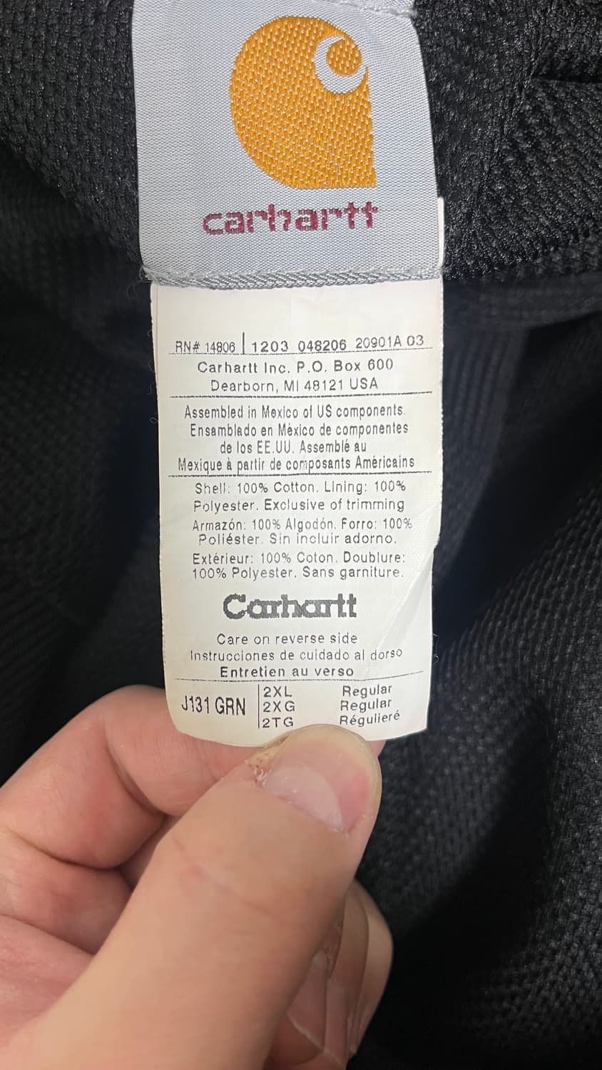 -칼하트 J131 액티브 자켓 (다크그린) 상품이미지3