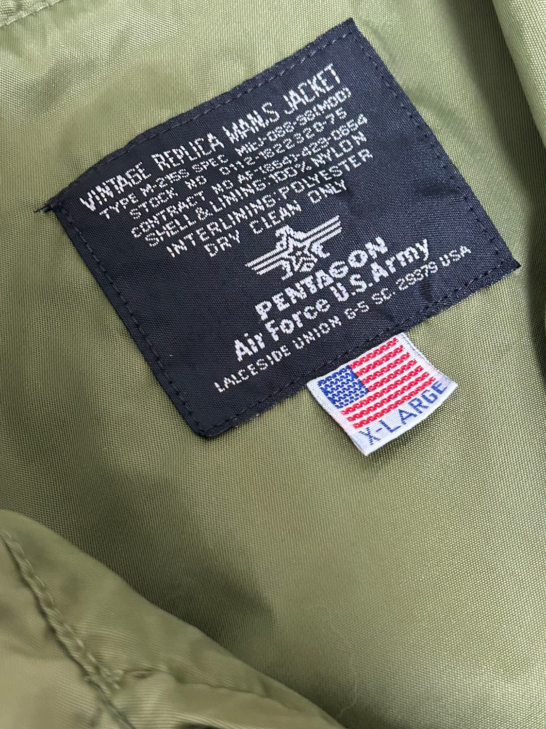 USA 밀리터리 세이지 그린 펜타곤 복각 ma-1 자켓 상품이미지4